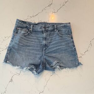American Eagle Outfitters 90s Boyfriend Light Blue Frayed Jean Shorts